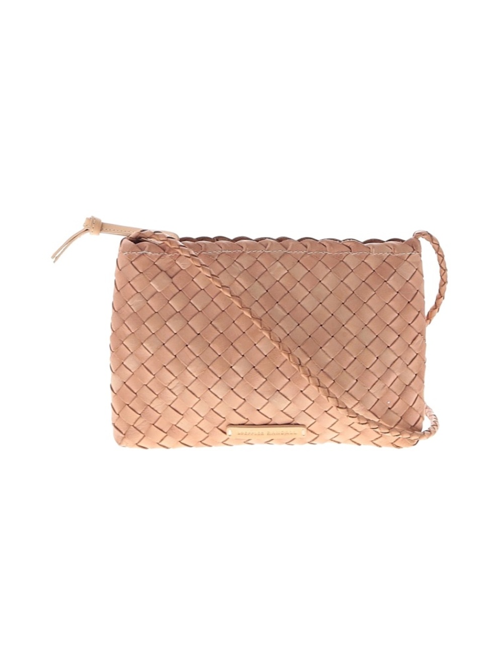 Loeffler Randall Marison Crossbody Woven Leather Tan Desert Sand Small $195